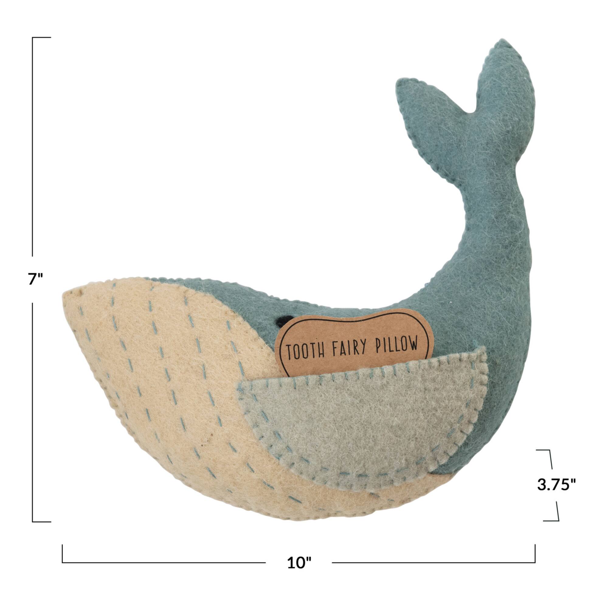 Hello Honey® Wool Whale Tooth Fairy Pillow